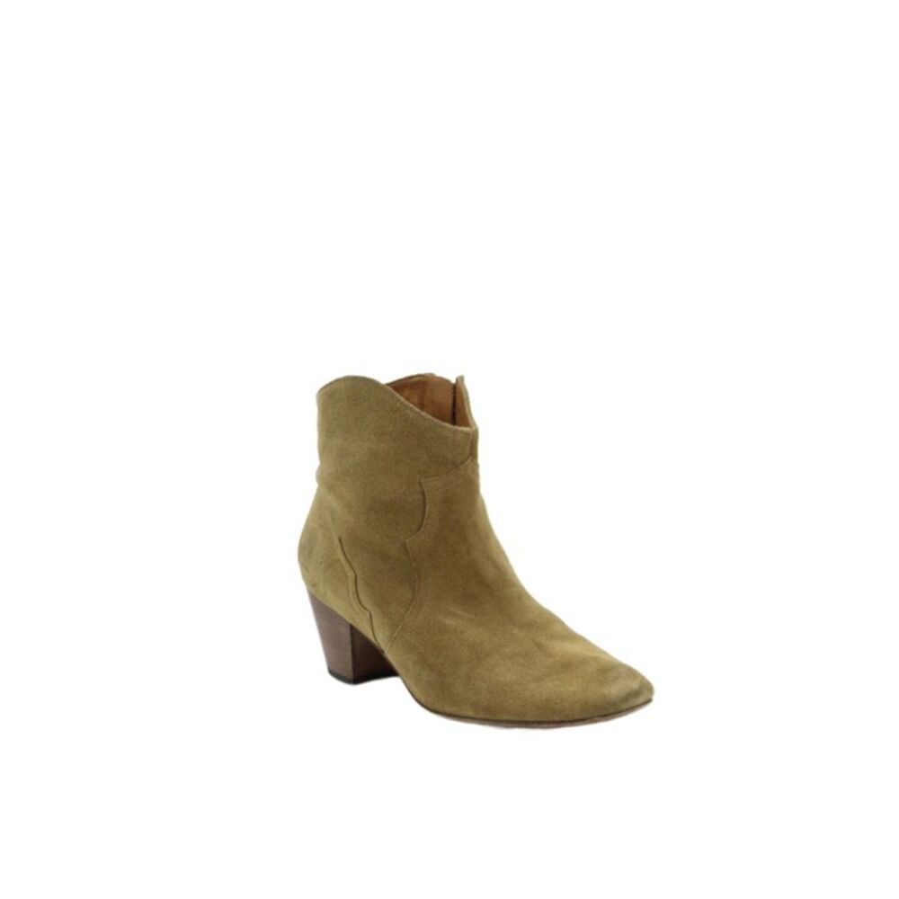 Isabel Marant Womens Suede Heeled Western Ankle Boots Brown Size 9